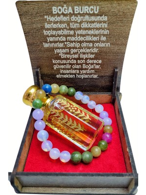 Tasarım Boğa Burcu Doğal Taş Bileklik ve Kokusu