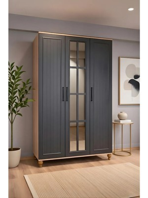 Arion Kids Ozan  MDF 3 Kapaklı Genç Odası Dolabı – Fonksiyonel ve Dayanıklı