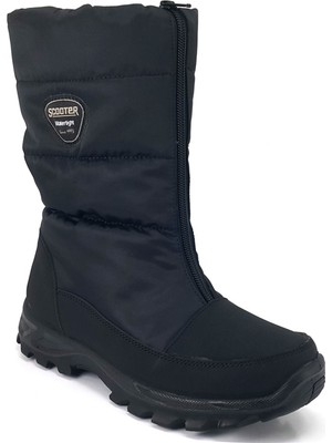 Scooter 5547 Kadın Bot Siyah Su Geçirmez Dış Yüzey Poliüretan Kısa Topuklu Şık Görünüm