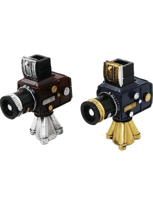 Sepetopia -Kamera Vintage Dekoratif Biblo - Renkli 13X10.5CM Reçine (5534)