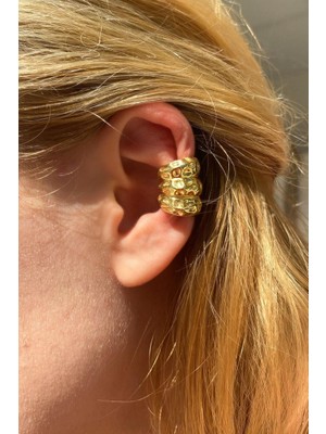 Spossy Silver Jewelry 3 Lü Bombeli Kıkırdak Küpe