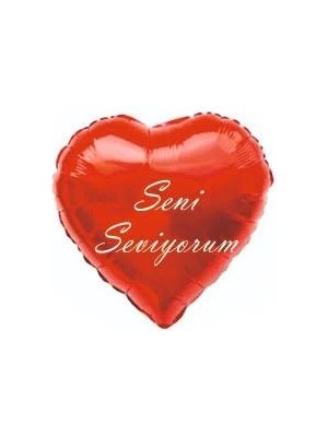Party Express 18" Folyo Kalp Balon "seni Seviyorum"- Kırmızı