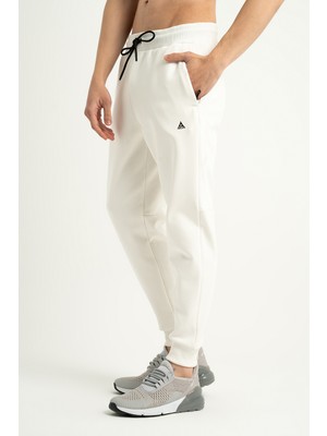 Airlife Plenty Jr Pro Hafif Yünlü Ribana Paçalı Erkek Eşofman Altı Beyaz