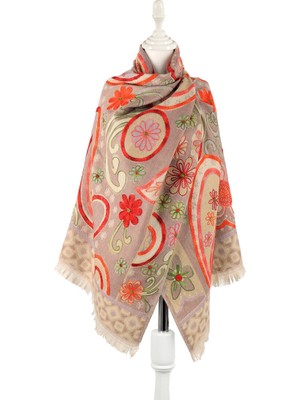 Bursa İpek Lila Marimo Desenli Kışlık Şal