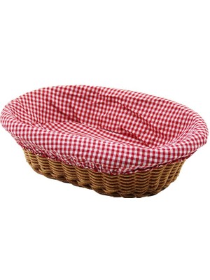 Sepetopia -Oval Renkli Bezli Ip Hasır Ekmek Sepeti Kulplu TABAN:11.5X20 - AĞIZ:18X28 Derinlik:7cm (5534)