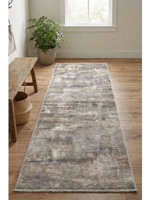 Konfor Halı Notta 1107 Gri Yumuşak Dokulu Salon Mutfak Koridor Oturma Odası Yolluk Halı Makine Halısı