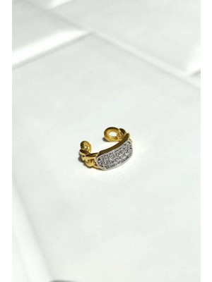 Spossy Silver Jewelry Taşlı Kıkırdak Küpe