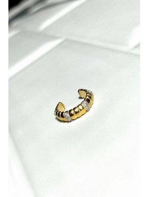 Spossy Silver Jewelry Araları Taşlı Kıkırdak Küpe