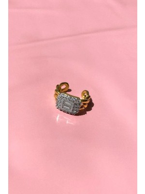 Spossy Silver Jewelry Baget Taşlı Kıkırdak Küpe