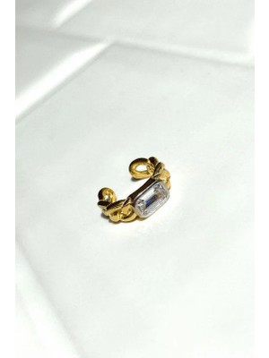 Spossy Silver Jewelry Baget Taşlı Kıkırdak Küpe