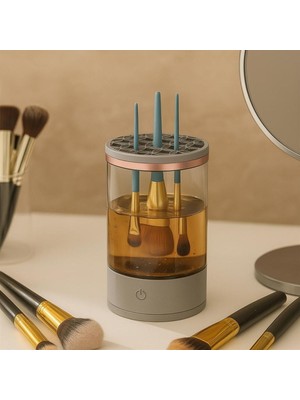 Sepetopia -Usb Şarjlı Makyaj Fırçası Temizleyici Aparat Hızlı Kurutmalı, Çok Yönlü Fırça Temizleyici (5534)