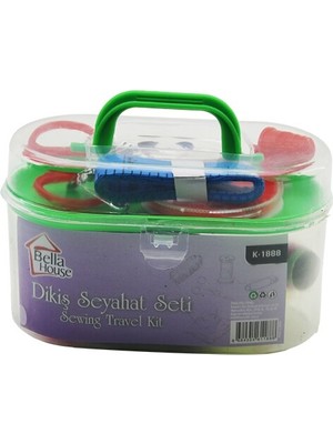 Sepetopia -Küçük Çantalı Dikiş Seti Iplik - Mezura - Tekstil Makası - Iğne - Yüzük (5534)