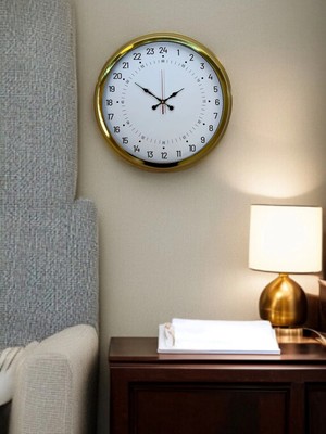 Epilons Mey Ithalat® Gold 40 cm Metal 24 Saat Göstergeli Özel Tasarım Duvar Saati