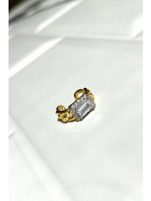 Spossy Silver Jewelry Baget Taşlı Kıkırdak Küpe