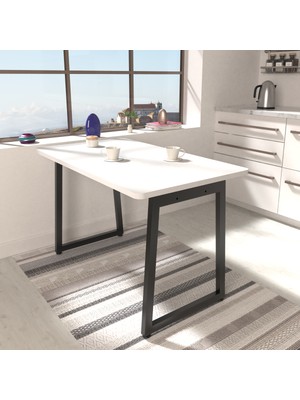 Vilinze Biga Sabit Mdf Metal Ayak Mutfak Masası - 70X120 cm