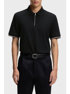 Boss Logolu % 100 Pamuk Regular Fit Yarım Fermuarlı Polo Erkek Polo 50555108 001