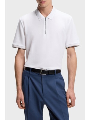 Boss Logolu % 100 Pamuk Regular Fit Yarım Fermuarlı Polo Erkek Polo 50555108 100