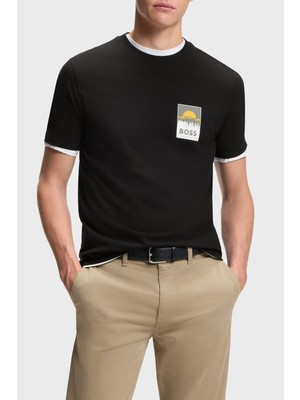 Boss Pamuklu Regular Fit Logolu Bisiklet Yaka T Shirt Erkek T Shirt 50556023 001
