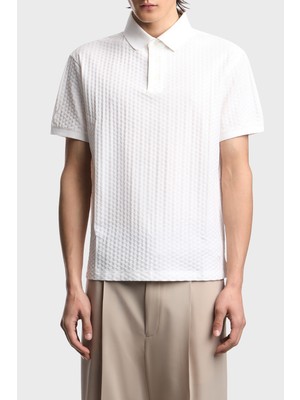 Emporio Armani Jakarlı Pamuklu Regular Fit Düğmeli Polo Erkek Polo EM001295 AF10762 F0190