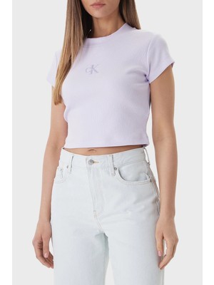 Calvin Klein Pamuklu Slim Fit Logolu Bisiklet Yaka T Shirt LV047AB8023OQ Bayan T Shirt LV047AB802 3oq