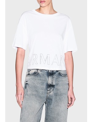 Armani Exchange Pamuklu Relaxed Fit Logolu Bisiklet Yaka T Shirt Bayan T Shirt XW001709 AF17172 U0002