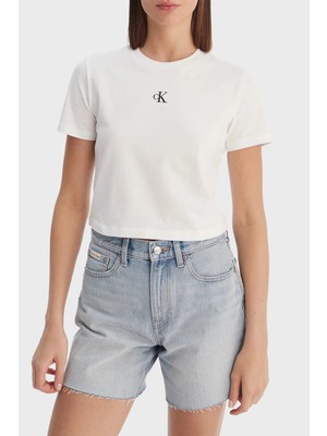Calvin Klein Pamuklu Regular Fit Bisiklet Yaka T Shirt LV047AB213YAF Bayan T Shirt LV047AB213 Yaf