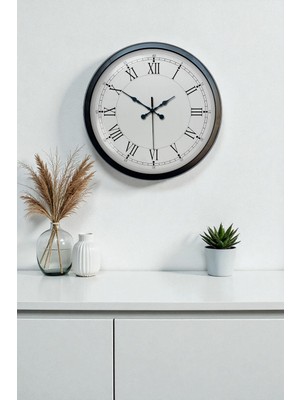 Epilons 40 cm Siyah Metal Retro Duvar Saati