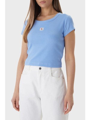 Calvin Klein Pamuklu Slim Fit Logolu Bisiklet Yaka T Shirt LV047C200GC32 Bayan T Shirt LV047C200G C32