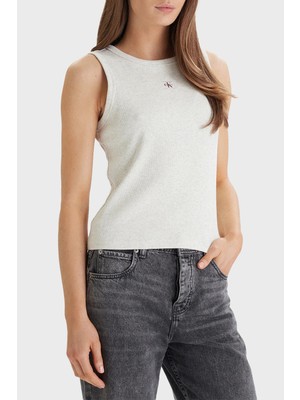 Calvin Klein Pamuklu Slim Fit Logolu Bisiklet Yaka Top LV047C201GP4P Bayan Top LV047C201G P4P