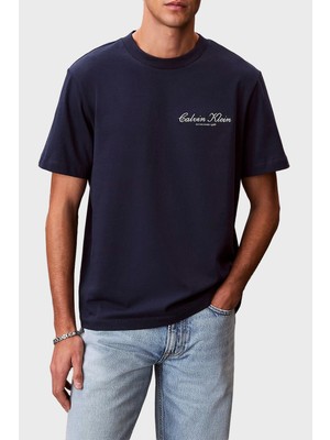 Calvin Klein Pamuklu Regular Fit Logolu Bisiklet Yaka T Shirt LV04RF822G9EI Erkek T Shirt LV04RF822G 9eı