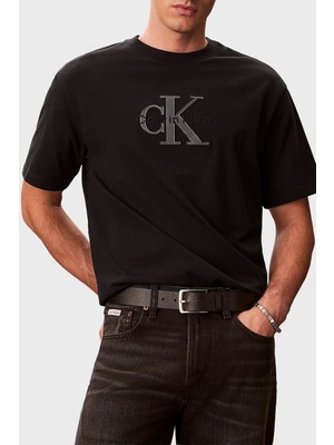 Calvin Klein Pamuklu Regular Fit Logolu Bisiklet Yaka T Shirt LV04RF819GUB1 Erkek T Shirt LV04RF819G Ub1