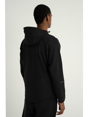 Airlife Professional H1 Armour Erkek Koşu Için Tasarlanmış Yansıtıcı Şerit Destekli Kapüşonlu Sporcu Üstü Siyah