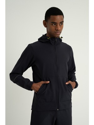 Airlife Professional H1 Armour Erkek Koşu Için Tasarlanmış Yansıtıcı Şerit Destekli Kapüşonlu Sporcu Üstü Lacivert