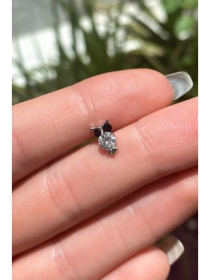 Spossy Silver Jewelry Baykuş  Piercing Küpe