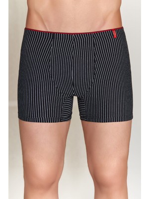 4433 Berrak Erkek Çizgili Boxer 10LU Siyah