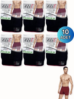 Tutku Elit 1101 Elit Erkek Havlu Bel Düz Boxer 10LU Siyah