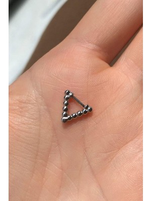 Spossy Silver Jewelry Üçgen Piercing Küpe