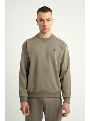 Airlife Plenty Jr Pro Sıfır Yakalı Erkek Hafif Yünlü Sweatshirt Haki