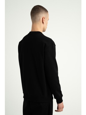 Airlife Plenty Jr Pro Sıfır Yakalı Erkek Hafif Yünlü Sweatshirt Siyah