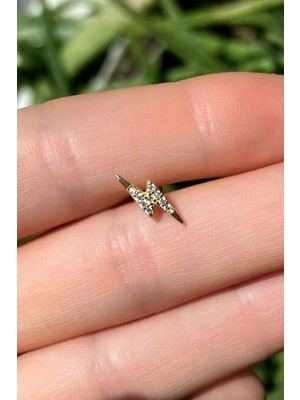 Spossy Silver Jewelry Şimşek Piercing Küpe