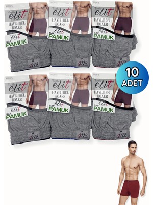 Tutku Elit 1101 Elit Erkek Havlu Bel Düz Boxer 10LU Gri