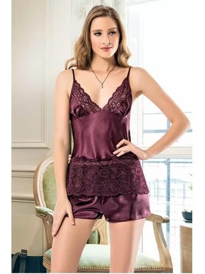 Yeni Nilay 404 Kadın Saten Şort Takım