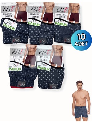 Tutku Elit 1102 Elit Erkek Havlu Bel Desenli Boxer 10LU Füme