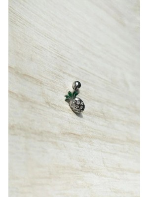 Spossy Silver Jewelry Ananas Piercing Küpe