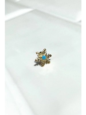 Spossy Silver Jewelry Kar Tanesi Piercing Küpe