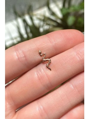 Spossy Silver Jewelry Yılan Piercing Küpe