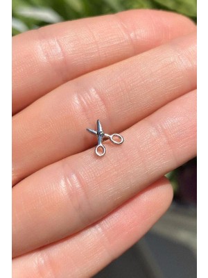 Spossy Silver Jewelry Makas  Piercing Küpe