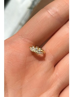 Spossy Silver Jewelry Taç Piercing Küpe