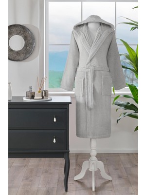 Özdilek Tek Bornoz Şalyaka Kapşonlu-Woven Gri (Xxl Beden)