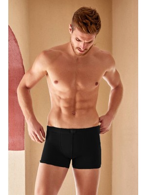 4498 Berrak Erkek Elastan Boxer 5li Paket Siyah